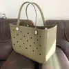 Bolso de playa DIY de moda con agujeros EVA nuevo impermeable para exteriores de gran capacidad bolso de hombro bolsa de red roja