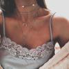Joyería transfronteriza europea y americana Collar con colgante de media luna de cuentas redondas con borla en forma de Y animal de dibujos animados elefante collar multicapa para mujer