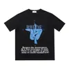 High Street Europeo y Americano Marca de Moda RHUDE Atardecer Cara Redonda de Corazón Impresión de Letras Nuevas Oversize Holgada Camiseta de Manga Corta