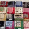 Algodón suave y lino transpirable aptos para la piel protección para el cuello cuadrado pequeño punto de ola flor de anacardo turbante exportación coreana bufanda individual bufanda de seda damas