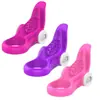 Anillo vibrador de conejo erótico para adultos para parejas, anillo de control de eyaculación con lamido de lengua, estimulador clitoriano de cristal, funda para pene