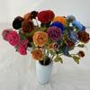 Flor de Seda de Peonía Simulada de 3 Cabezas Estilo Europeo Boda Decoración del Hogar Flor Falsa Arreglo para Arco de Boda Flor de Peonía Simulada