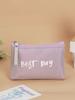 Bolsa de Maquiagem de Lona com Estampa de Letras para Viagem e Passeios, Necessaire Portátil, Porta-Batom e Celular, Bolsa de Maquiagem Tagi