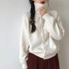 Cárdigan de Punto de Cuello Alto para Mujer 2025 Primavera y Otoño Nuevo Estilo Coreano Retro Estilo Perezoso Suéter Chaqueta Holgado