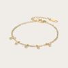 Pulsera de Patrón de Estrella Cuadrada de Oro de 18 Quilates Estilo Ins de Comercio Exterior Europeo y Americano, Pulsera Versátil Multicolor Multicapa Resistente a la Decoloración