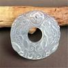 Colgante de Seguridad Pixiu de Calcedonia Blanca, Colgante de Seguridad de Ágata Jade Multicolor, Colgante Doble Pixiu de Obsidiana