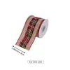 Cinta de lino sintético en stock para decoraciones navideñas, cinta navideña impresa a medida con purpurina, transfronterizo a medida