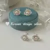 Pendientes Dongdaemun de Corea del Sur, Suaves y Elegantes, de Plata de Ley S925, Pendientes de Flor de Perla, Lindos, Frescos, Exquisitos y Versátiles para Mujer