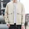 JEEP SPIRIT Outono Novo Top Casual Masculino Casaco com Gola de Baseball Masculino Jaqueta Simples e Fashion para Homens