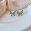 Brincos de borboleta inteligentes franceses s925 agulha de prata Micro-incrustado Zircon Estilo Imortal All-match Brincos estilo coreano elegante