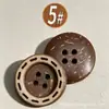 Botão de Coco Pequeno Retro Fecho Roupas Redondo Suéter Infantil Casaco Feminino Decoração Acessórios de Botão de Casca de Coco Suprimentos