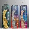 Novo Troféu de Cristal Metálico Personalizado Campeão de Vendas Mensal Trimestral Prêmio de Reconhecimento Medalha de Vidro Personalizada