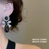 Aretes de Moño con Gema Morada de Uruguay, Aretes de Circonia de Lujo Ligero de Alta Gama, Aretes de Moda Versátiles para Mujer
