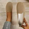 Zapatos planos sin cordones de talla grande Flyknit, nueva colección otoño 2026, zapatos planos casuales transpirables y cómodos para mujer, disponibles en Wish