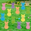 2027 El letrero exterior de Pascua más vendido de Amazon con conejo y huevos Letrero de jardín Feliz Pascua