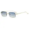 Nuevas Gafas de Sol Cuadradas Sin Marco de Metal Unisex de Moda Europea y Americana Gafas de Sol Versátiles de Moda