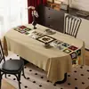 Mantel estilo vintage, no lavable, impermeable, a prueba de aceite, resistente al calor, de lujo ligero, de alta gama, rectangular, mantel atmosférico