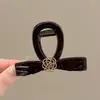 Pinza para el pelo con lazo para cabello fino, horquilla floral vintage de otoño e invierno, nueva y linda pinza de garra 2025