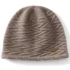 Gorro de Cachemira para Mujer 100% Cachemira Pura Hombres y Mujeres Mismo Estilo Cúpula Moda Simple Cálido Gorro Tejido
