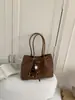 Bolsa de Tote Retro de Nicho Transfronteriza de Gran Capacidad, Bolso de Hombro Versátil de Gama Alta para el Trabajo, Bolso Sencillo Casual de Axila para Mujer