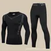 Traje de fitness ajustado para hombre con manga larga y forro polar, top de alta elasticidad de secado rápido para deportes de baloncesto, ropa interior térmica de invierno
