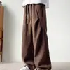 Pantalones casuales holgados versátiles de moda de otoño para hombre, pantalones largos rectos simples, elegantes y relajados de color liso, nuevos