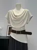 Camiseta de Manga Curta de Design Único e de Alta Qualidade da Ruoxin para Mulheres, Novo Estilo de Verão, Corte Justo, Elegante e Distinta