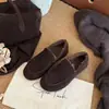 Mocasines de felpa de cuero genuino suave, suela blanda, estilo old money, para mujer, invierno, sin cordones, zapatos para conducir persona perezosa, zapatos de algodón, zapatos sencillos de pelo