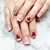Estilo ins unhas usáveis fofas francesas adesivos de arte de unha joaninha 2026 novo produto unhas postiças removíveis atacado