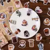 Adesivos Autoadesivos Hora do Café Romântica Decoração de Diário Manual Selos de Vedação DIY Adesivos em Caixa Retro