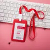 Youhe 6075/6076 Juego de identificación, tarjeta transparente doble, cordón para identificación, tarjeta de trabajo, cordón para identificación, cordón para colgar, impresión