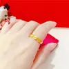 Anillos de Moneda con Forma de Corazón Chapados en Oro Populares en Tiktok, Varios Estilos, Anillos Ajustables para Mujer, Alta Retención del Color, Anillos con Carácter de Doble Felicidad, Venta al por Mayor