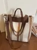 Bolsa de Gran Capacidad para Viajes Diarios para Mujer 2026 Invierno Nuevo Bolso de Lona Rayada Bolso de Hombro Casual Bolso de Mano