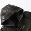 Chaqueta de cuero con forro de terciopelo y capucha desmontable gruesa, abrigo de invierno para hombre, ropa para papá, negocios casual de mediana edad, chaqueta abrigo de cuero PU cálida