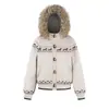Chaqueta con capucha de forro polar estilo Fair Isle Retro Americano para Mujer, Invierno 2025 Espesa Cálida Versátil Abrigo de Algodón