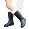 Botas de Lluvia de Moda Transfronteriza para Mujer, Zapatos para Agua de Caña Media-Alta, Botas de Lluvia para Estudiante Coreano, Zapatos de Goma Impermeables para Trabajo al Aire Libre para Mujer, Botas Altas