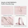 Amazon Bolso Nuevo Bolso de Hombro Acolchado para Mujer Bolso de Mano Ligero y Esponjoso con Compartimento para Portátil