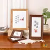 Nuevo Marco de Fotos Cuadrado Pequeño Estilo Chino Retro 5 Pulgadas 6 Pulgadas 7 Pulgadas 8 Pulgadas 10 Pulgadas A4 Enmarcado para Caligrafía y Pintura para Exhibición de Mesa y Colgar en la Pared Venta al por Mayor