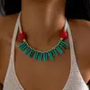 Joyería Transfronteriza Europea y Americana Estilo Bohemio Retro Cuentas de Arroz Gota de Agua Simple Versátil Collar para Mujer
