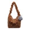 Bolso de piel con estampado de leopardo para otoño e invierno, nuevo bolso de mujer, moderno bolso de un solo hombro, bolso bandolera de gran capacidad, bolso de felpa para ir al trabajo.