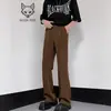 Novas Calças de Vestir Unisex Versáteis de Caimento Limpo para Outono Inverno Calças de Micro Flare Caimento Fluido Bonitas Casuais Extra Longas Comprimento Total