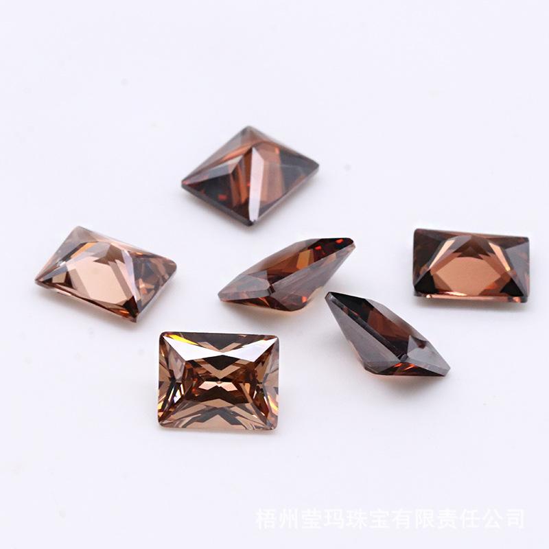 长方形咖啡锆石