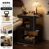 Mesita de noche creativa, mesa de centro de arte en hierro, mesita de noche de almacenamiento minimalista italiano, mesita de noche de dormitorio, estilo wabi-sabi para el hogar y el hotel