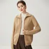 Cárdigan de punto trenzado con doble cremallera engrosado 100% cachemira pura para mujer, suéter con solapa, abrigo de punto nuevo para invierno 2026