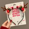 Diadema de Cabeza de Ciervo Linda Transfronteriza Europea y Americana para Mujer 2026 Nuevo Estilo Gorro de Oso Diadema de Astas Accesorios para el Cabello de Navidad