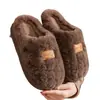 Chinelos de Algodão Pelúcia para Casa Femininos Outono e Inverno Internos Com Veludo Adicional Espessados Antiderrapantes Quentes Chinelos de Pelo para Casal Masculinos