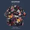 Camisa Floral de Manga Corta Transfronteriza de Tailandia para Hombre Verano Nueva Estilo Coreano ins Estilo Hong Kong Retro Floral Delgada Camisa de Pareja