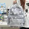 Mochila Estrela Americana Tendência Cool para Meninos e Meninas Estudantes Alta Aparência Ins Grande Capacidade Leve Simples Campus Bolsa de Ombro Duplo