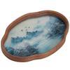 Vários Huan Glass Tea Tray Tray Retro Bamboo Tea Tray Kung Fu Tea Set Simple Tea Room Fruit Diment Tray Bandeja de armazenamento