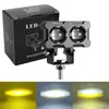 Focos Led para Coche y Motocicleta Transfronterizos Faros Externos Cañón de Acero Pequeño Dos Colores Tres Ojos Luz Alta y Baja Vehículo Eléctrico